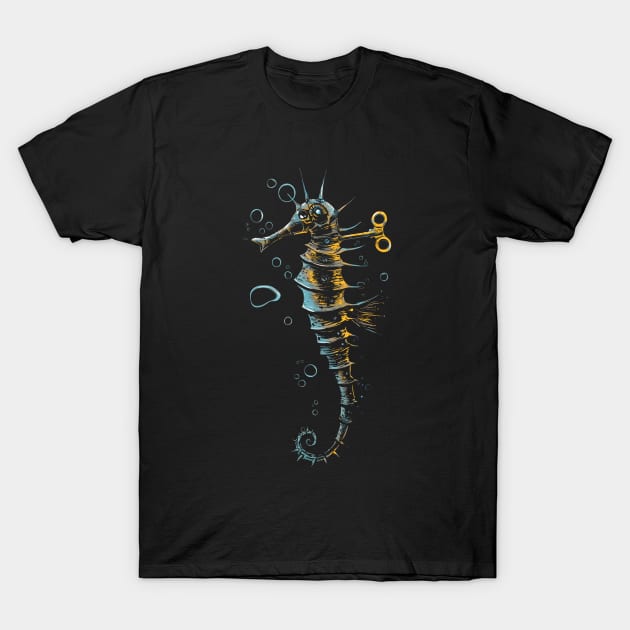 mechanical seahorse T-Shirt by martinskowsky